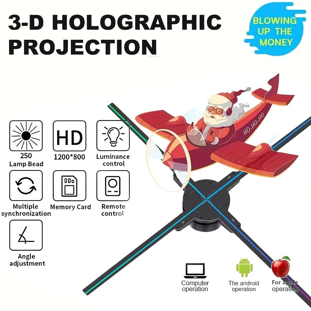 Holographic 3d projetor rotary imaging fan screen LED screenless display stereoscopic advertising machine