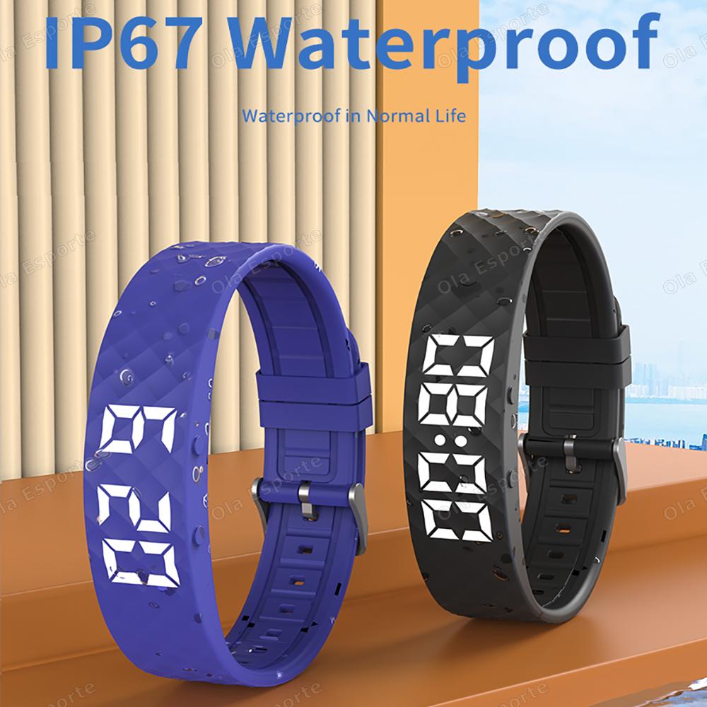 2025 Outdoor Smartwatch Sports Bracelet Vibration Alarm Clock Reminder Sleep Monitoring 24 Hours Pedometer Rechargeable Bracelet