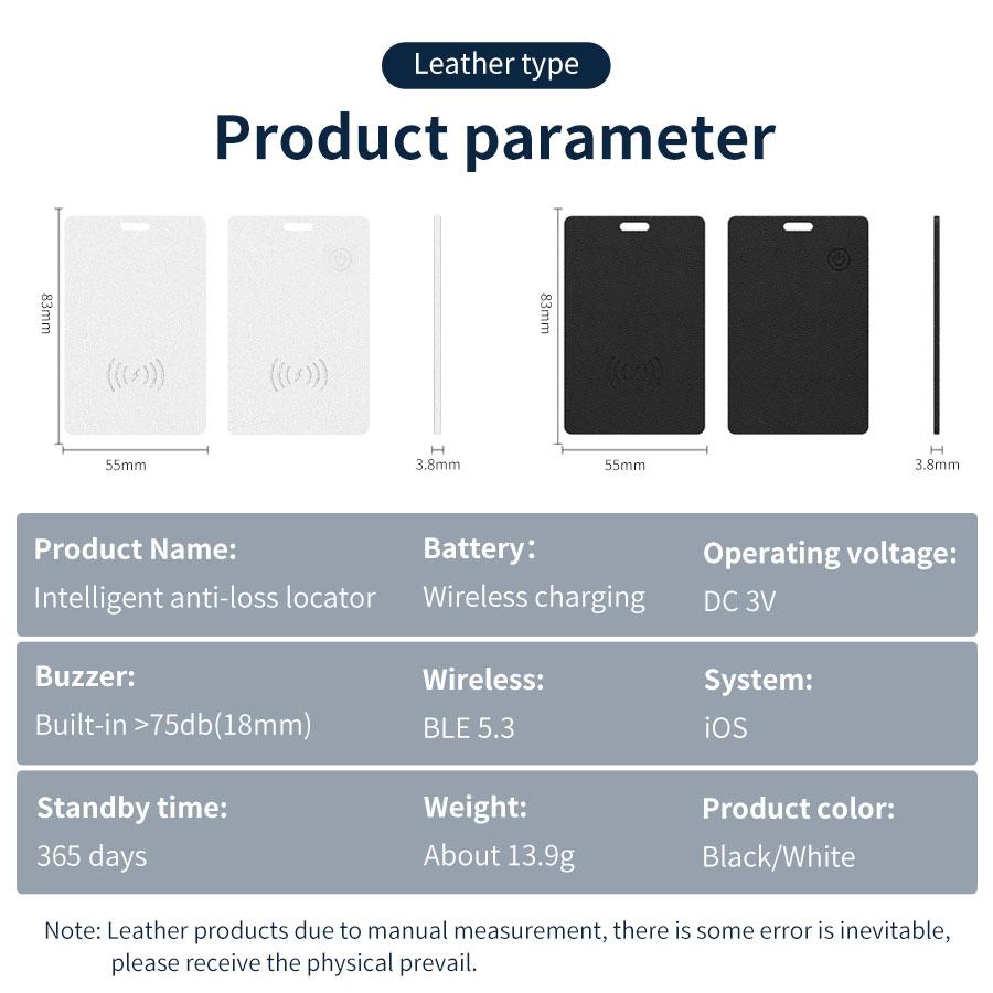 Rechargeable GPS Tracker for iPhone IOS Smart Tag Find My App MFi Bluetooth Anti-loss Card Global Positioner Locator Wallet Key