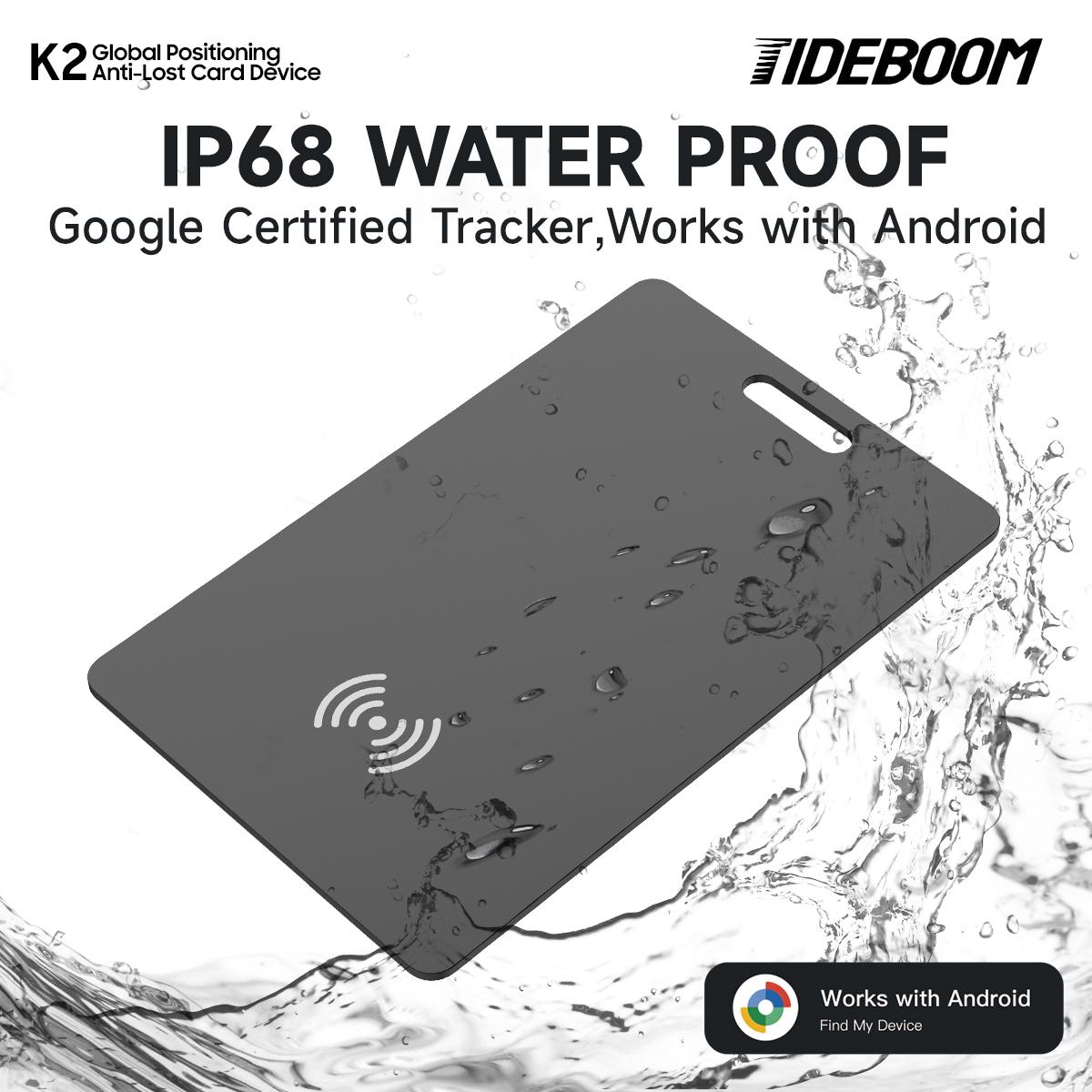 Android Tracker Card, Ultra Slim, Global GPS, Wireless Charging, Waterproof, Smart Wallet Tracker with Google Device Finder App
