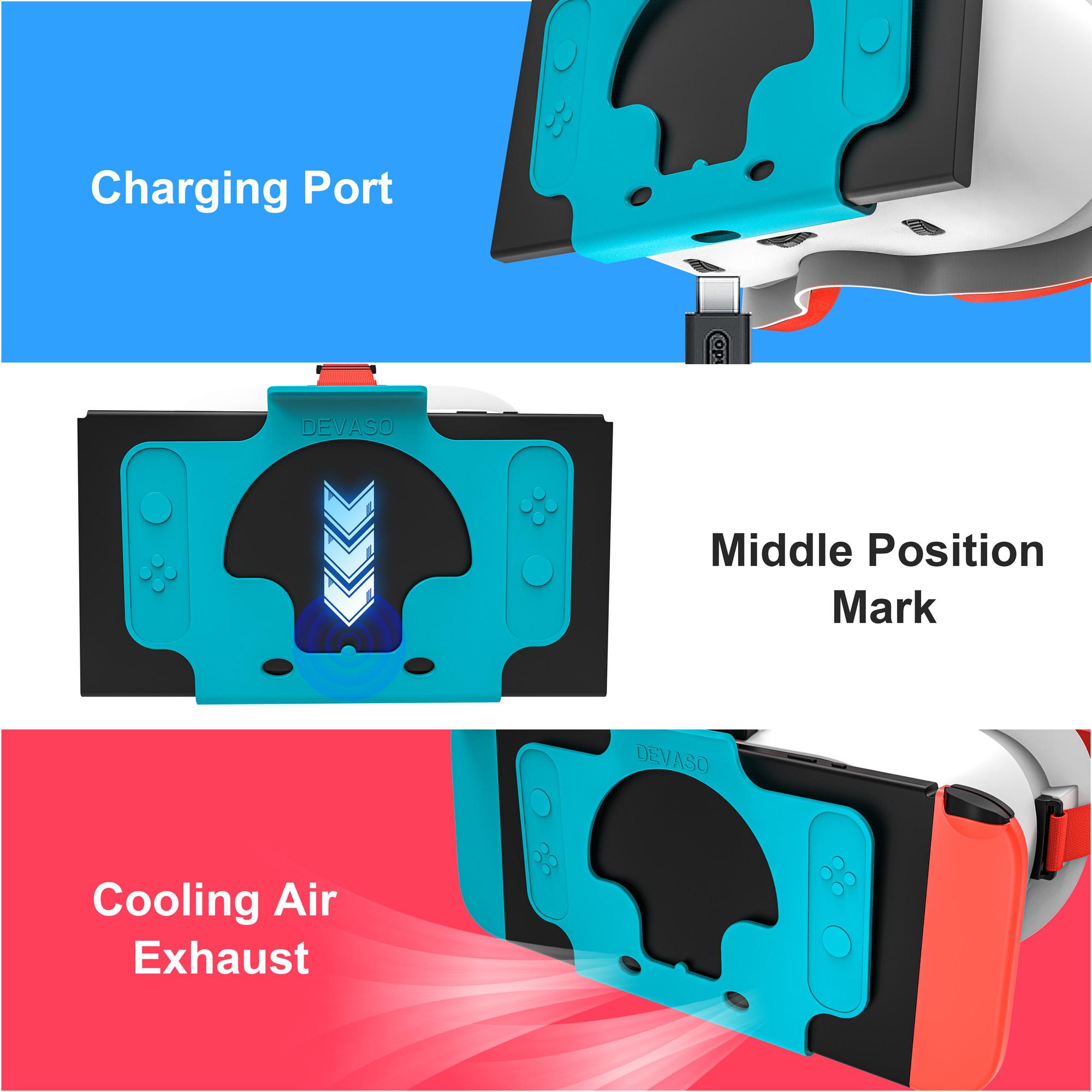 VR Glasses, Compatible with Nintendo Switch OLED, 3D Glasses, Virtual Reality, Movie Viewer for Switch Game Headset, Adjustable Large Lenses, VR Glasses