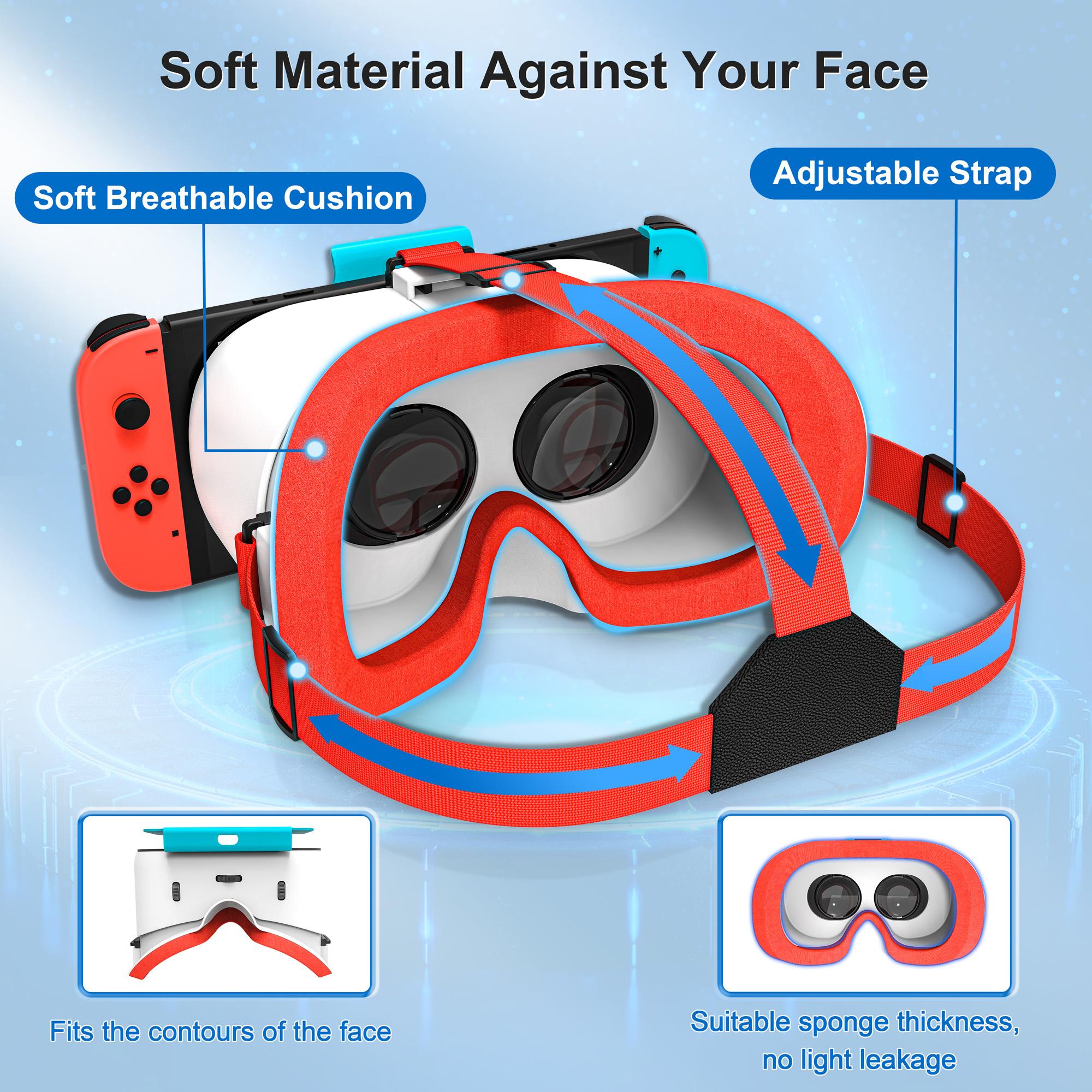 VR Glasses for Nintendo Switch OLED 3D Glasses Virtual Reality Movies for Switch Game Headset Adjustable Big Lens VR Glasses