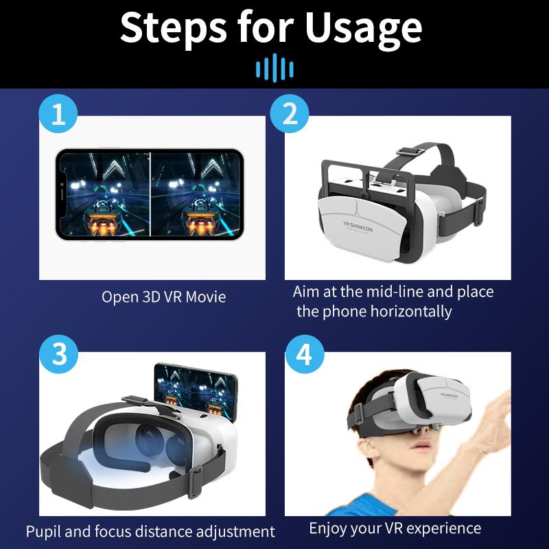 Viar 3D Virtual Reality VR Glasses Headset Helmet Devices Lenses Goggles Smart For Smartphone Phone Realidade Mobile Game Hedset